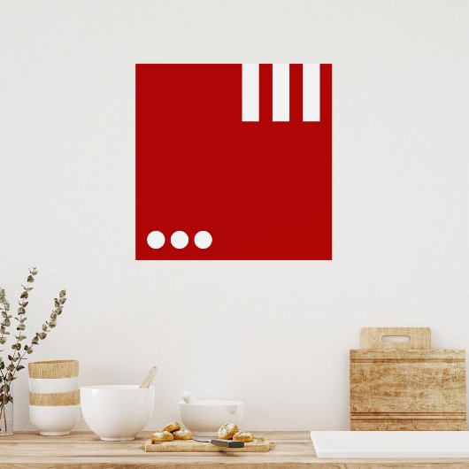 Eenvoudig Letter en Pictogram ART + uw kleuren en  Poster (Keuken)