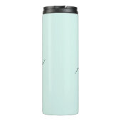 Eenvoudig Letter-Initiaal Monogram | aqua en zwart Thermosbeker (Achterkant)