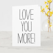 Eenvoudig lettertype houdt meer van je! Valentijns Kaart (Gele Bloem)