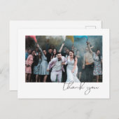 Eenvoudig lettertype lettertype gastfotohuwelijk aankondigingskaart (Voorkant / Achterkant)