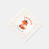 Eenvoudig Leuk Baby Fox Confetti Verjaardagsfeest Servet (Hoek)