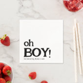 Eenvoudig Leuk Baby shower Zwart-wit Oh Boy Servet (Insitu)