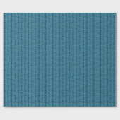 Eenvoudig Leuk Donker Blauwgroen Blauw Zigzag Kuns Cadeaupapier (Vlak)