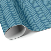 Eenvoudig Leuk Donker Blauwgroen Blauw Zigzag Kuns Cadeaupapier (Rol Hoek)