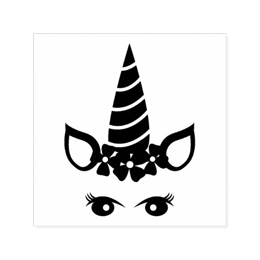 Eenvoudig Leuk Eenhoorn Silhouet Zelfinktende Stempel (Design)