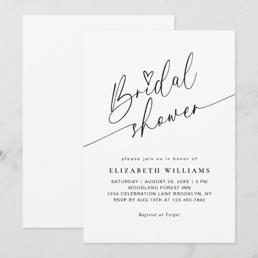 Eenvoudig Leuk Hart Script Typografie Vrijgezellen Kaart (Voorkant / Achterkant)