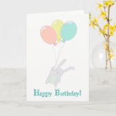 Eenvoudig leuk konijntje met impulsen kaart (Gele Bloem)