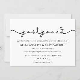 Eenvoudig leuk lettertype uitgesteld bericht kaart