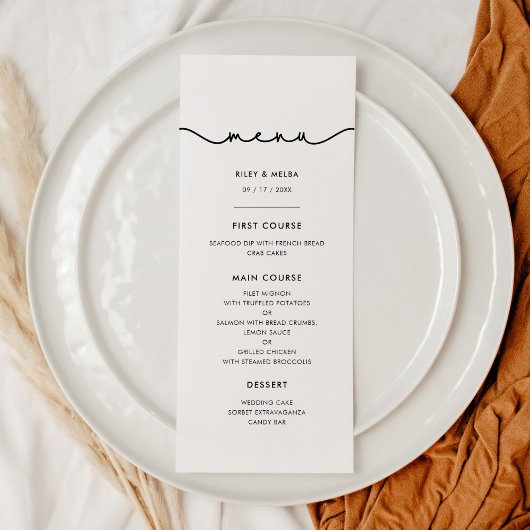 Eenvoudig leuk lettertypemenu menu