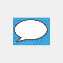 Eenvoudig leuk stripboek spraakballon blauw post-it® notes