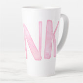 Eenvoudig leuk waterverf roze latte mok (Rechterhoek)