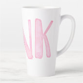 Eenvoudig leuk waterverf roze latte mok (Rechts)