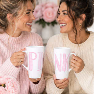 Eenvoudig leuk waterverf roze  latte mok