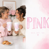 Eenvoudig leuk waterverf roze latte mok