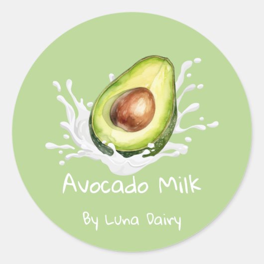 Eenvoudig Leuke Avocado Melk Label (Voorkant)