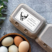 Eenvoudig Leuke Boerderij Kip Eierdoos Product Etiket