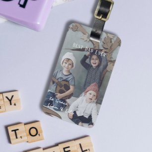 Eenvoudig leukste papa ooit foto bagagelabel