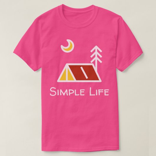 Eenvoudig leven Camping nacht T-shirt (Design voorkant)