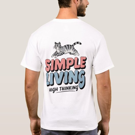 Eenvoudig leven, high thinking - Schattigee katten T-shirt (Achterkant)