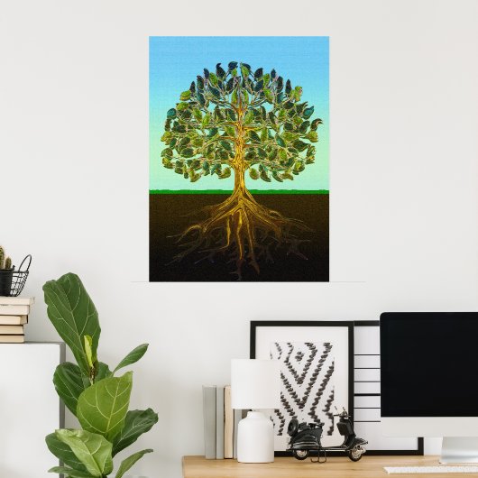 Eenvoudig leven in levensstijl poster (Thuiskantoor)