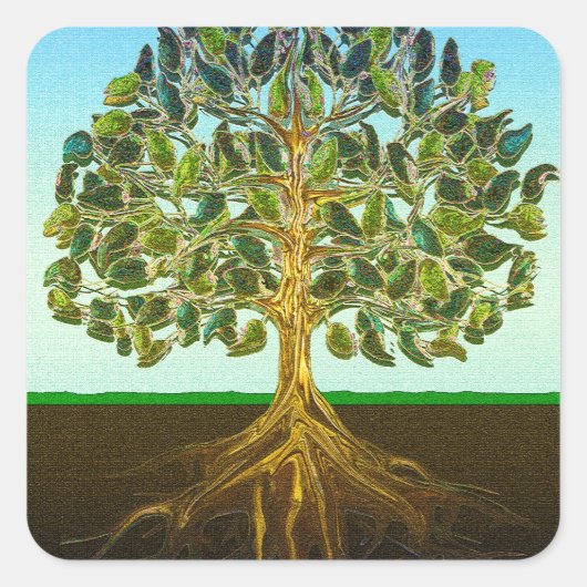 Eenvoudig leven in levensstijl vierkante sticker (Voorkant)