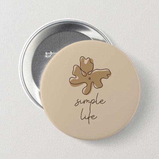 Eenvoudig Leven Minimalisme Knop Ronde Button 7,6 Cm (Voorkant /achterkant)