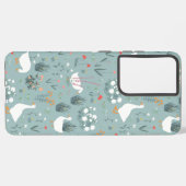 Eenvoudig levend Schattige ganzenpatroon Samsung Galaxy Hoesje (Linkerkant)