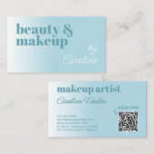 Eenvoudig licht Aqua Ocean Sky Blue Wit Kalligrafi Visitekaartje (Voorkant / Achterkant)