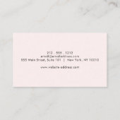 Eenvoudig, licht Blush Pink, minimalistisch Monogr Visitekaartje (Achterkant)