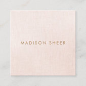 Eenvoudig, licht Blush Pink, stijlvol minimalistis Vierkante Visitekaartje (Voorkant)