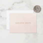 Eenvoudig, licht Blush Pink, stijlvolle minimalist Notitiekaartje (Voorkant / Achterkant in situ)