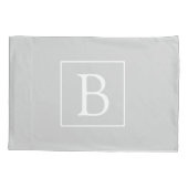 Eenvoudig Licht Grijs Monogram Kussensloop (Achterkant)