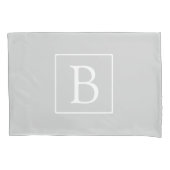 Eenvoudig Licht Grijs Monogram Kussensloop (Voorkant)
