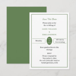 Eenvoudig licht groen Custom Save The Date