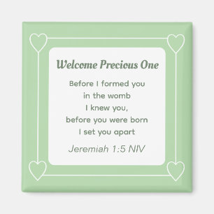 Eenvoudig licht groen genderneutraal Baby shower Magneet