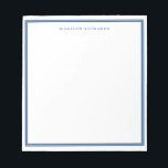 Eenvoudig licht Navy Blue Border gepersonaliseerd Notitieblok<br><div class="desc">Eenvoudig licht Navy Blue Border Gepersonaliseerd Notitieblok</div>
