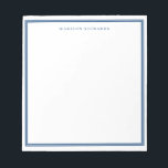 Eenvoudig licht Navy Blue Border gepersonaliseerd Notitieblok<br><div class="desc">Eenvoudig licht Navy Blue Border Gepersonaliseerd Notitieblok</div>