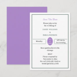 Eenvoudig Licht Paars En Groen Aangepast Save The Date