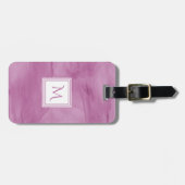 Eenvoudig licht Paars subtiel marmer modern Monogr Bagagelabel (Voorkant horizontaal)