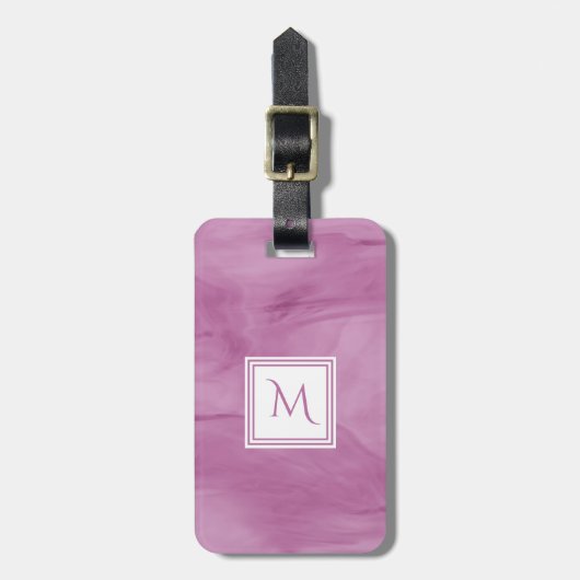 Eenvoudig licht Paars subtiel marmer modern Monogr Bagagelabel (Voorkant verticaal)