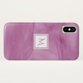Eenvoudig licht Paars subtiel marmer modern Monogr Case-Mate iPhone Case (Achterkant (horizontaal))