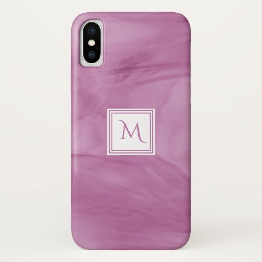 Eenvoudig licht Paars subtiel marmer modern Monogr Case-Mate iPhone Case (Achterkant)
