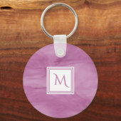 Eenvoudig licht Paars subtiel marmer modern Monogr Sleutelhanger (Voorkant)