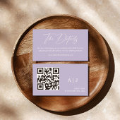 Eenvoudig licht Paarse bruiloft details Informatiekaartje