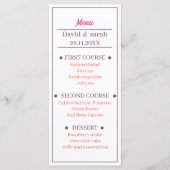 Eenvoudig licht Roos Gepersonaliseerd bruiloftsdin Menu (Voorkant)