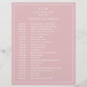 Eenvoudig licht roze monogram bruiloft tijdlijn (Voorkant)