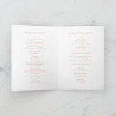 Eenvoudig Licht Roze Monogram Elegante Trouwdag Programma (Binnen)