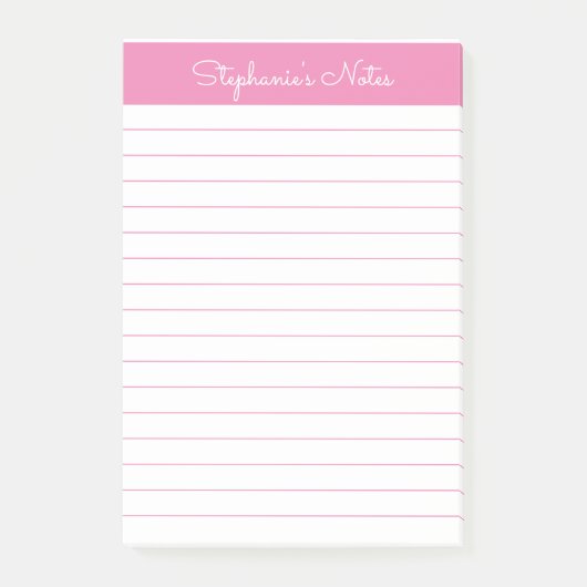Eenvoudig licht roze, op maat gemaakt post-it® notes (Voorkant)