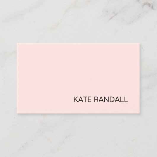 Eenvoudig, licht roze, professioneel visitekaartje (Voorkant)