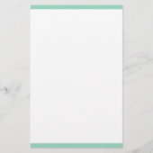 Eenvoudig licht teal en wit monogram briefpapier (Achterkant)